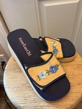 American Girl Wedge Flower Sandal with Velcro